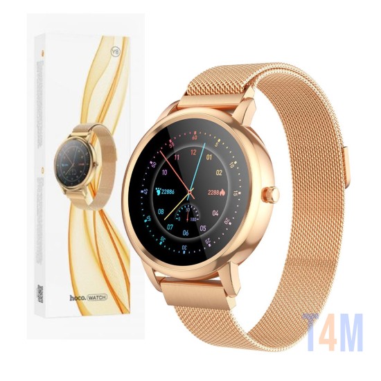 Smartwatch Hoco Y8 1.09" Dourado Rosa